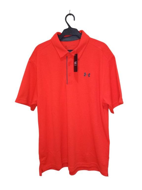 Under armour orange polo shirt deals