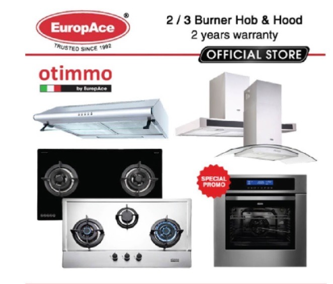 Otimmo (by EuropAce) 2 / 3 Burner COOKER HOB (LPG/PUB) / HOOD / OVEN