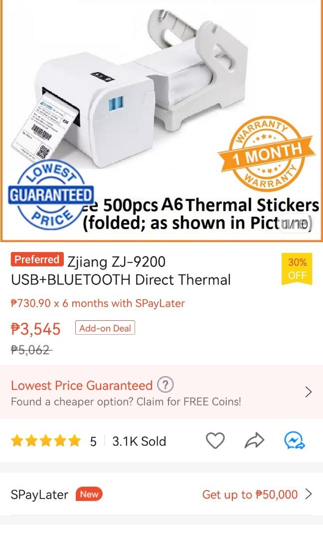 POS 9200 L Waybill Barcode Label Printer A6, Tray, and Thermal Paper