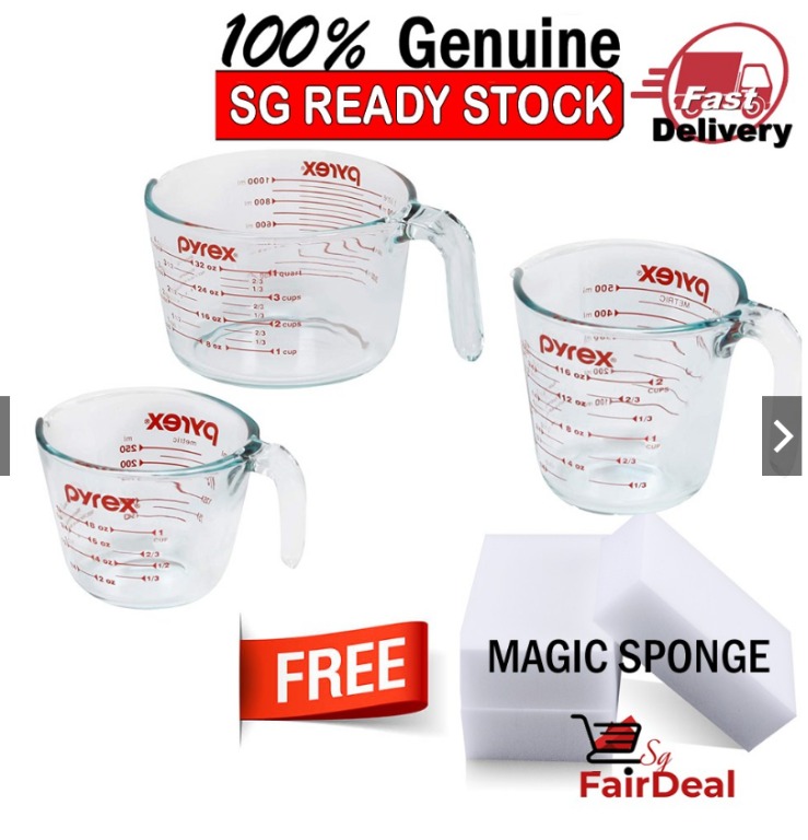 Pyrex 3 Piece Glass Measuring Cup Set Clear Cart1694 Furniture And Home Living Kitchenware 9205