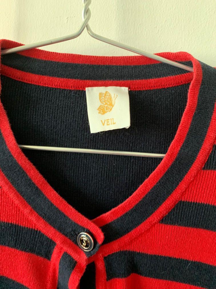 Red and new arrivals blue cardigan