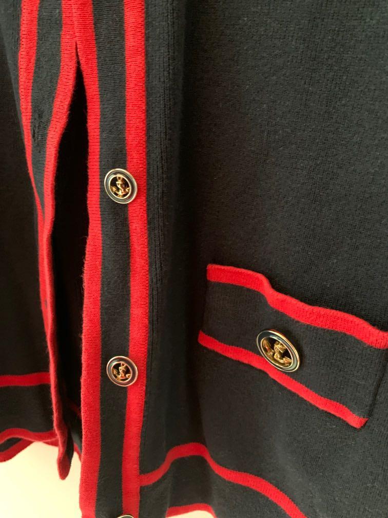 Red and blue cardigan outlet