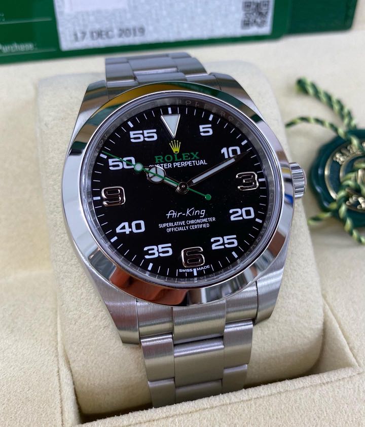 Rolex Airking 116900 full set 2019 excellent condition, Luxury, Watches on  Carousell