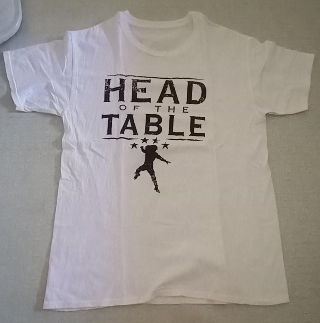 roman reigns white t shirt head of the table