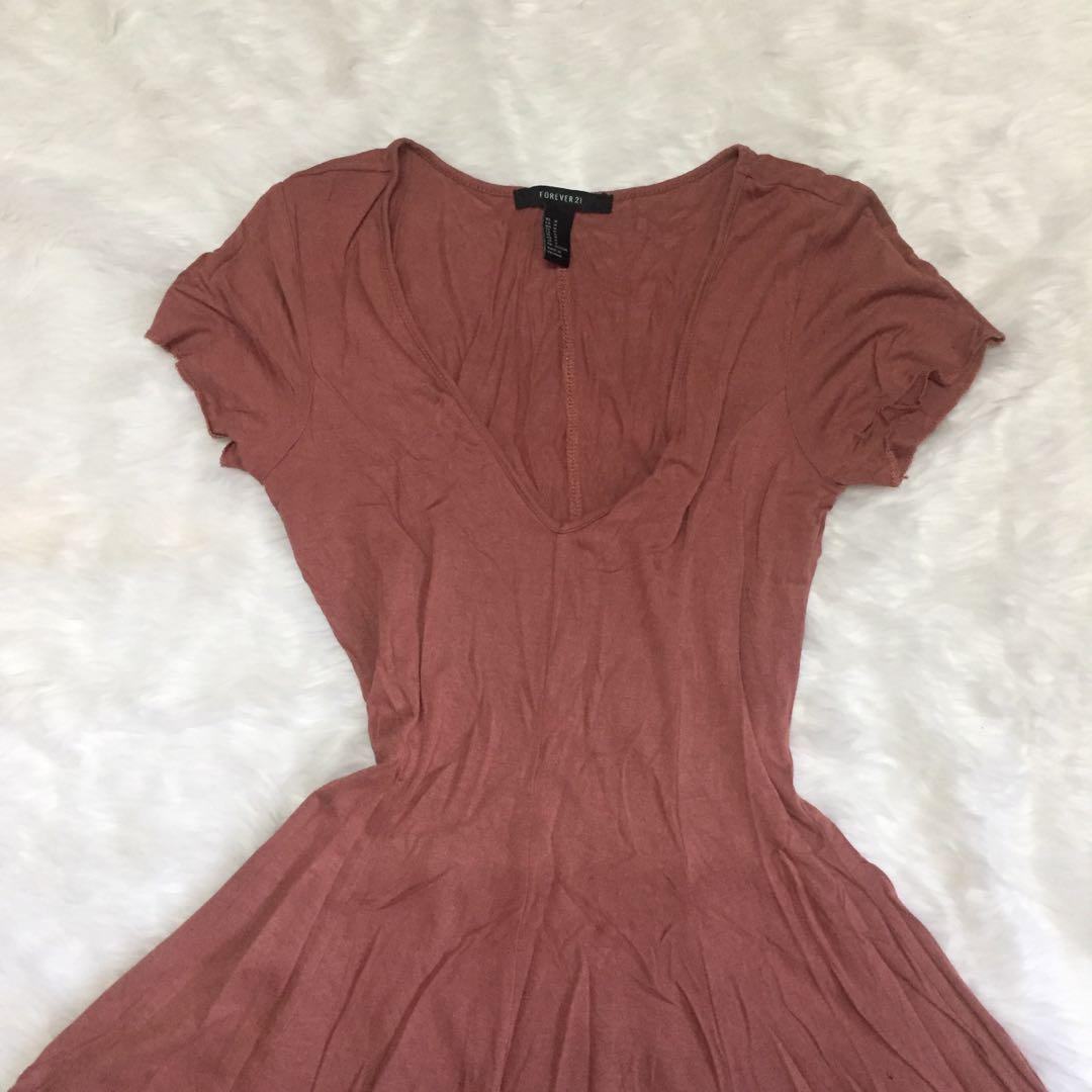 Rust Color Dress, Women's Fashion 