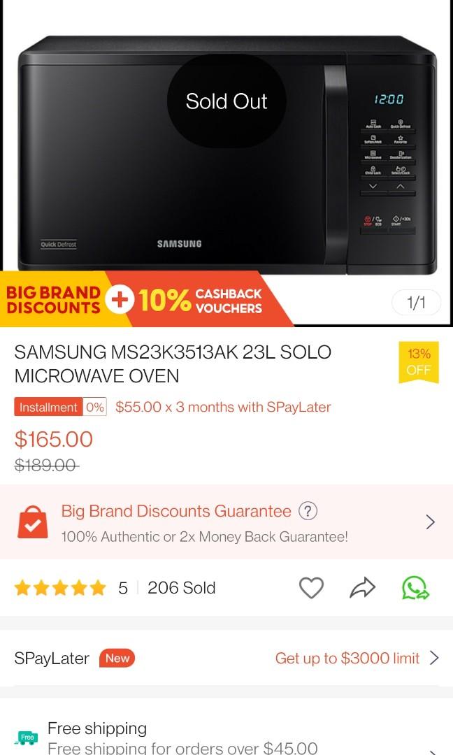 Samsung Ceramic Inside Microwave, TV & Home Appliances, Kitchen