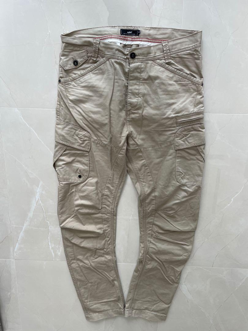 Buy celio* Dark Beige Mid Rise Cargo Pants for Men Online @ Tata CLiQ