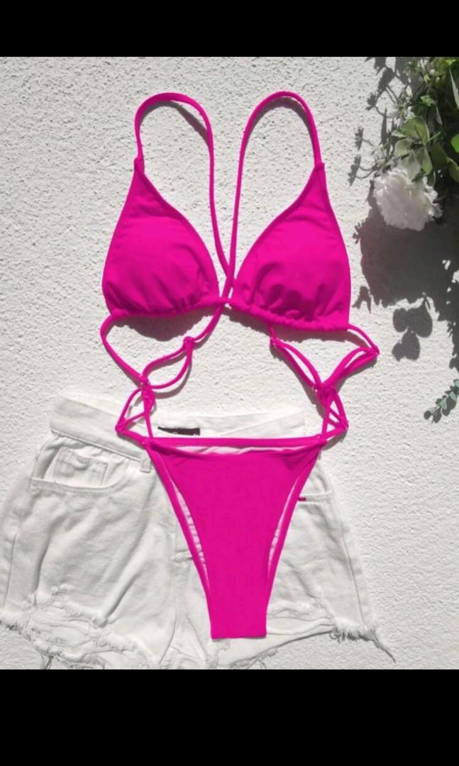 Swimsuit hot pink (Category: Bikinis & Swimsuits) located in San Mateo. Submitted by danahsaur (Listing ID 1160266380, Image 3). Description: cut out cross back one piece swimsuit. brand new. hot pink.