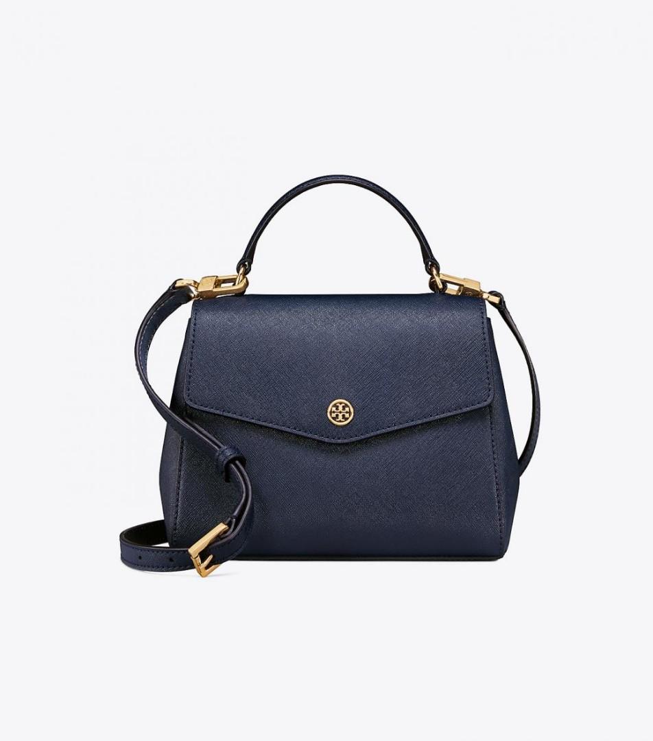 Tory Burch Robinson Small Top-handle Satchel in Gray