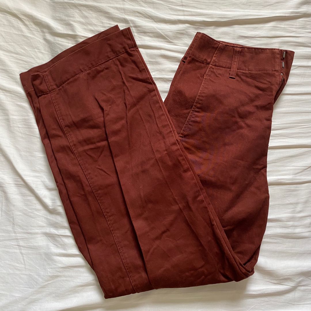 uniqlo high waisted brown pants, Women's Fashion, Bottoms, Jeans