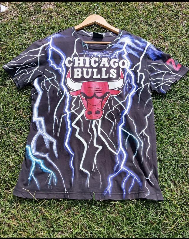 Vintage Custom Chicago Bulls Thunder Tee M to L Men s Fashion