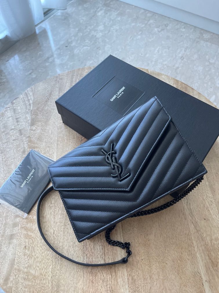 Suplook REAL LEATHER, TOP QUALITY YSL Saintlaurent CASSANDRE MATELASSÉ  ENVELOPE CHAIN WALLET IN GRAIN DE POUDRE EMBOSSED LEATHER VS WRONG VERSION  (If any inquiry or order pls contact whatsapp +8618559333945) : r/Suplookbag