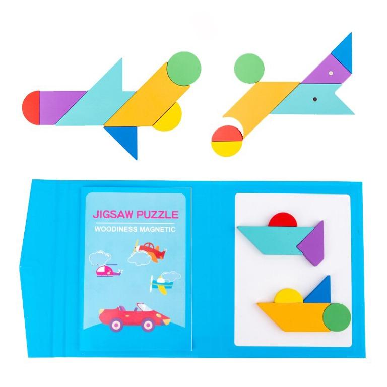 3D Magnetic Toys Jigsaw Tangram Puzzles for Kids Game Montessori ...