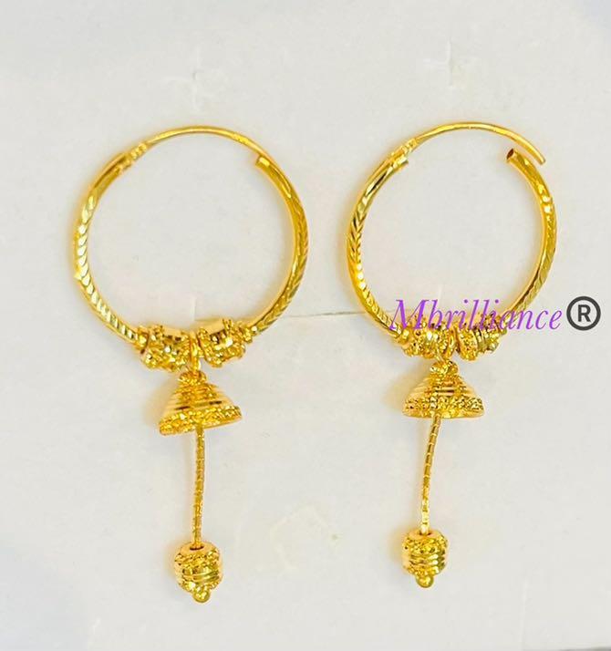 916 gold bali rajkot earrings, Women's Fashion, Jewelry