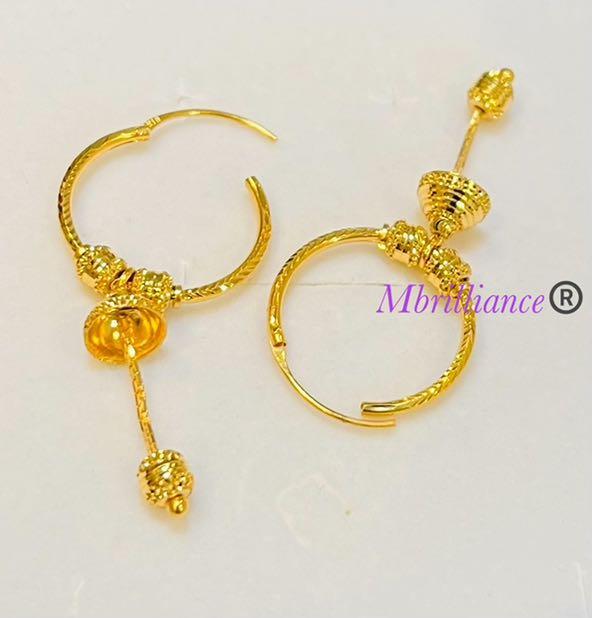 916 gold bali rajkot earrings Women s Fashion Jewelry