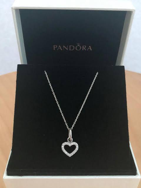AUTH PANDORA HEART NECKLACE, Women's 