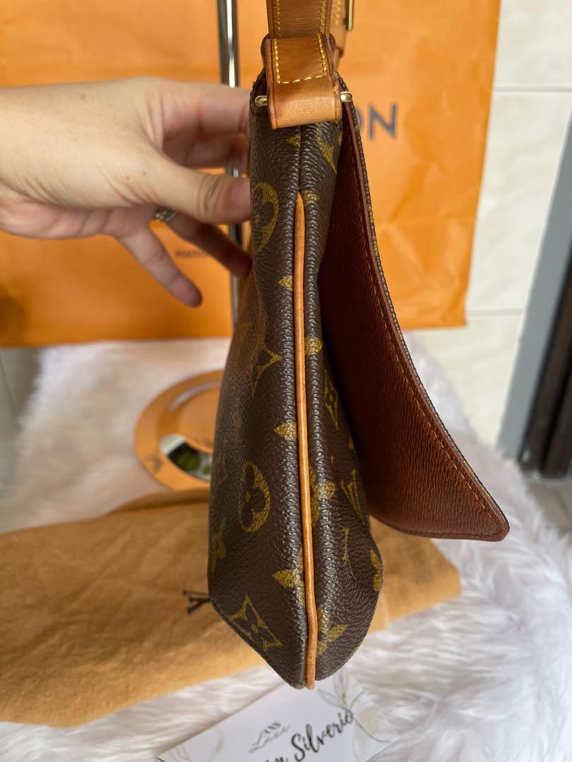 Louis Vuitton Musette Tango Shoulder Bag Monogram Leather Brown
