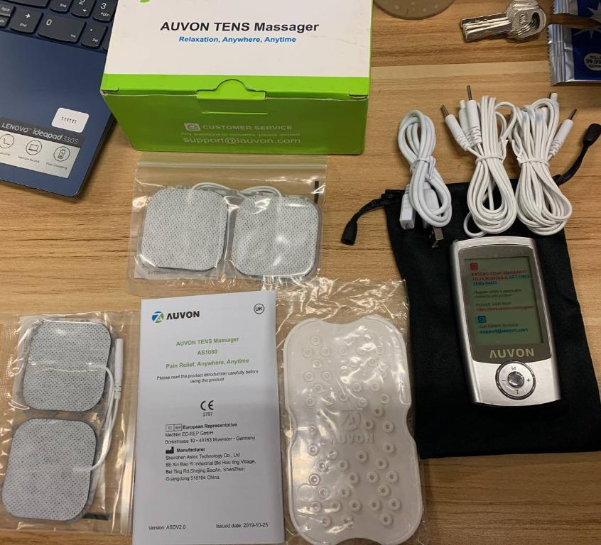 AUVON Rechargeable TENS Unit Muscle Stimulator, Model AS 1080 TENS Machine