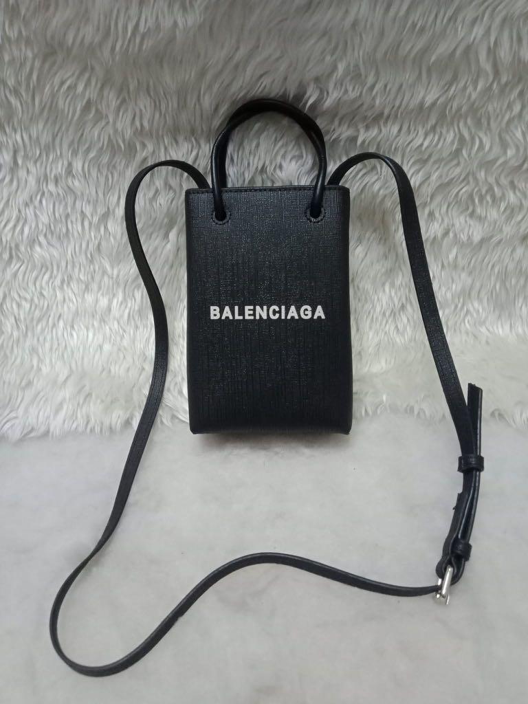 Balenciaga Shopping Phone Holder Bag  Black for Women