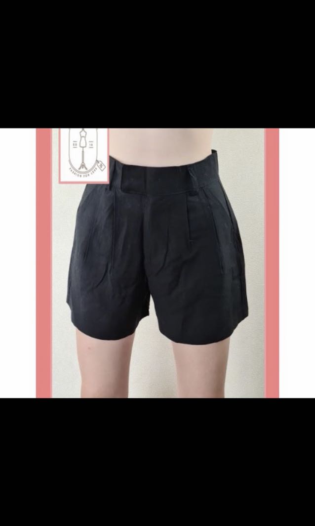 Black Tailored Shorts, Women's Fashion 