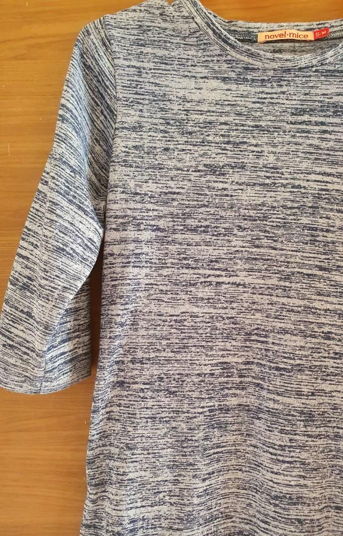 BLUE CASUAL DRESS NOVEL MICE, Fesyen 