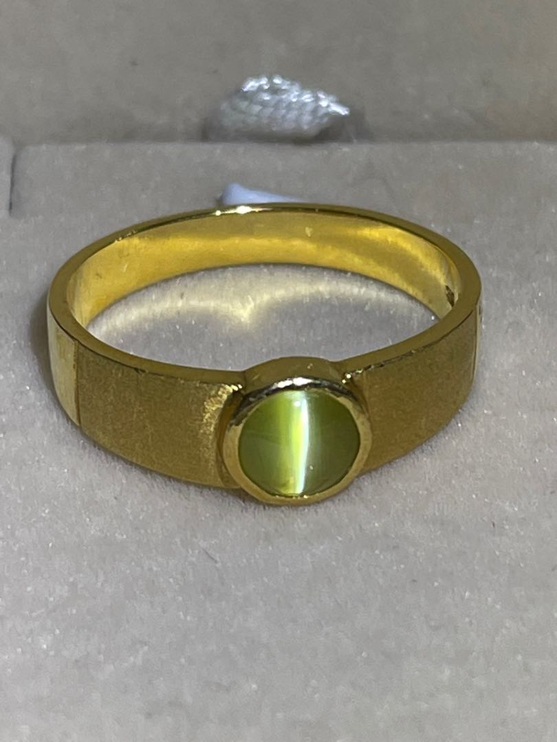 Cat s Eye 916 Yellow Gold Mens Ring Luxury Accessories on Carousell