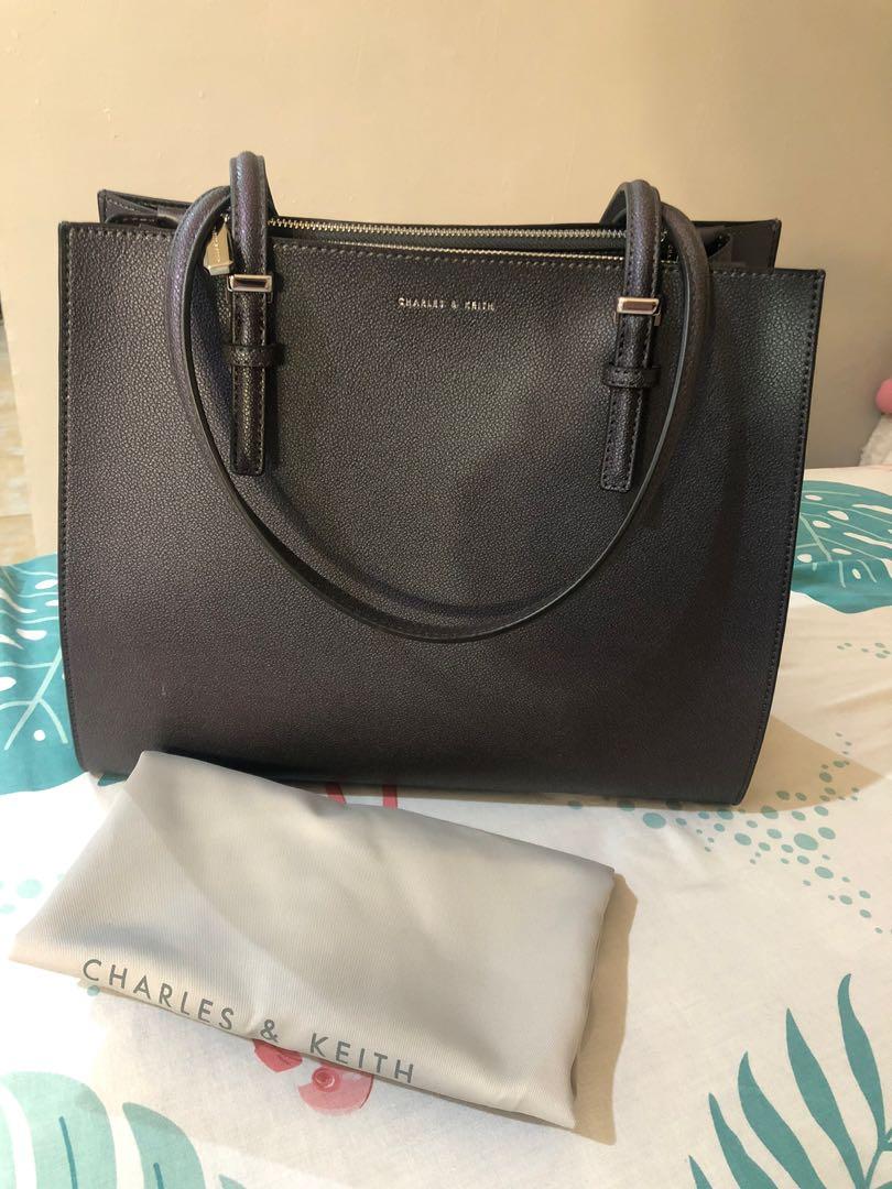 Structured Bag Charles Double Handle Shoulder Bag Structured Top