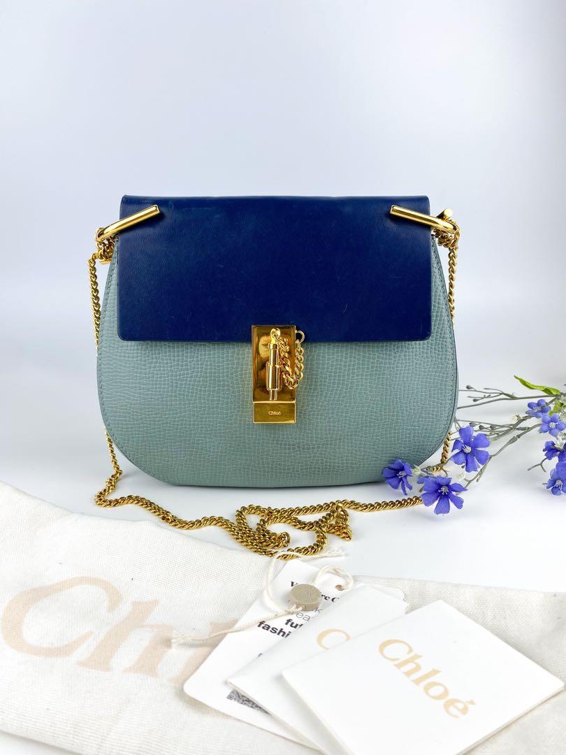 Chloe Drew Small Cloudy Blue Chain Crossbody Bag