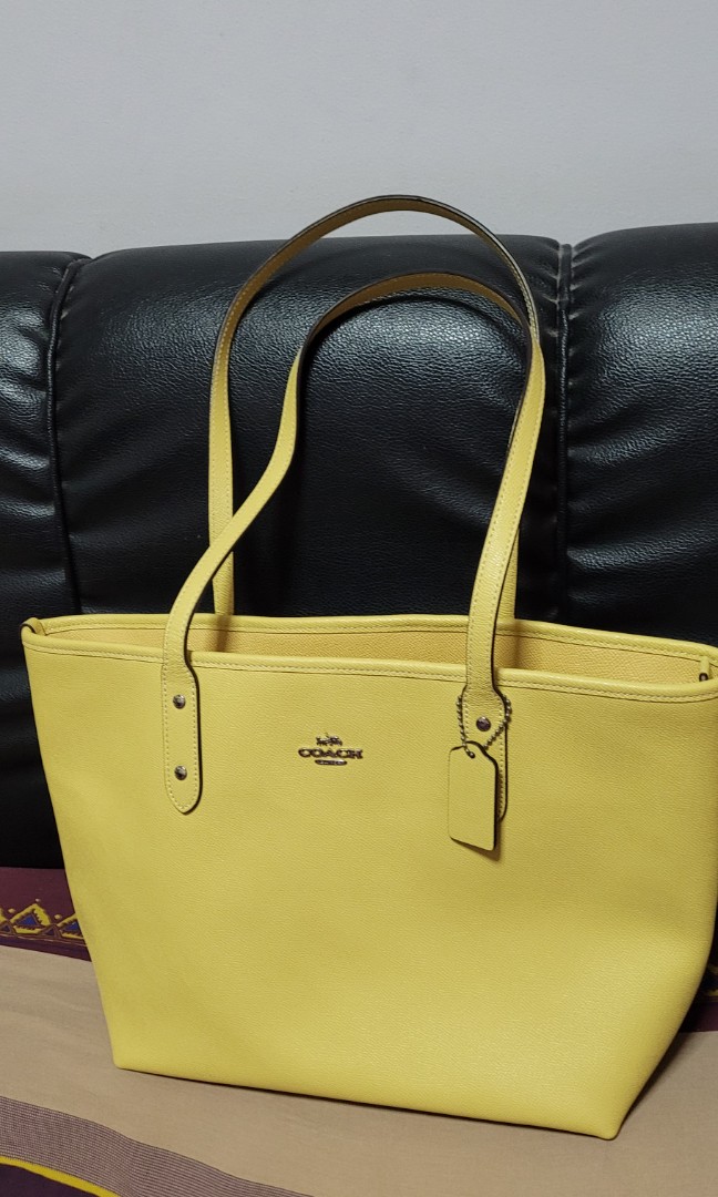 Yellow coach sales tote bag