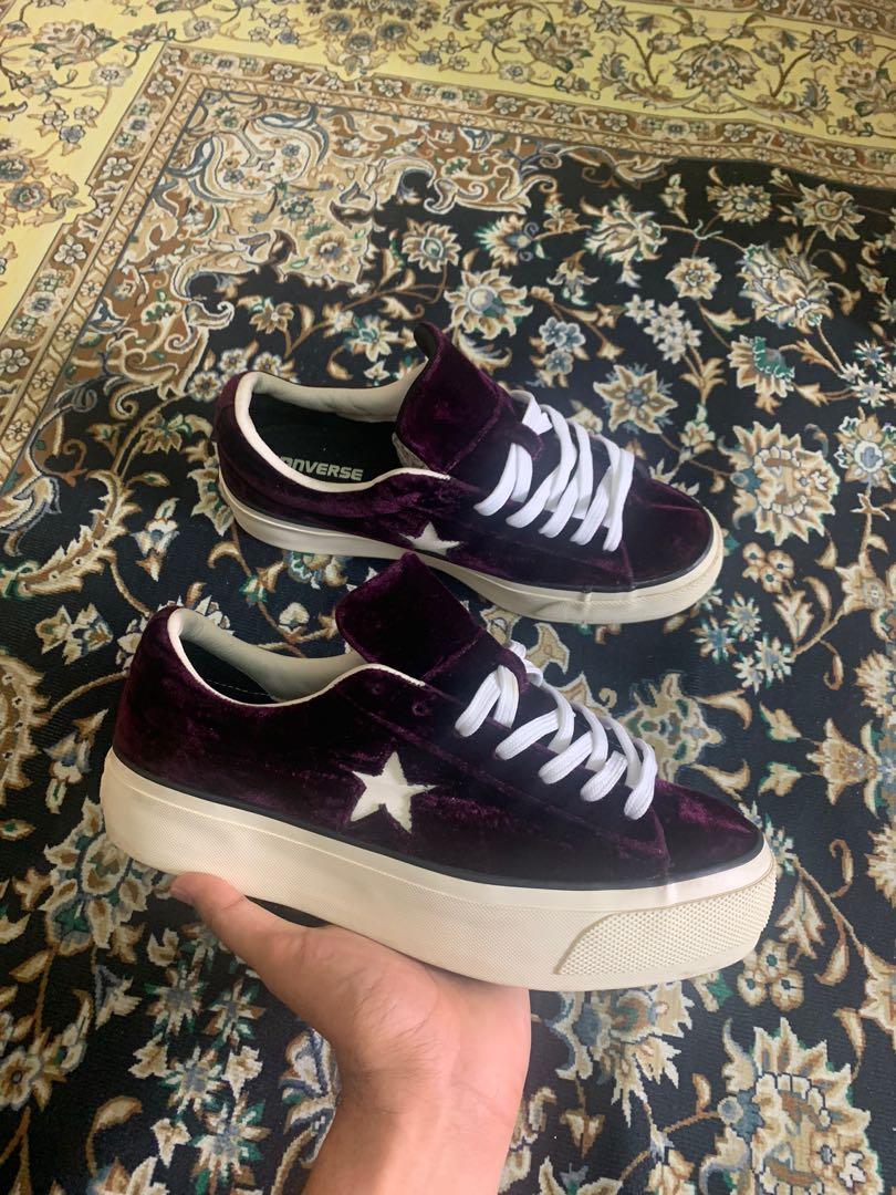 Converse one star platform gold outlet