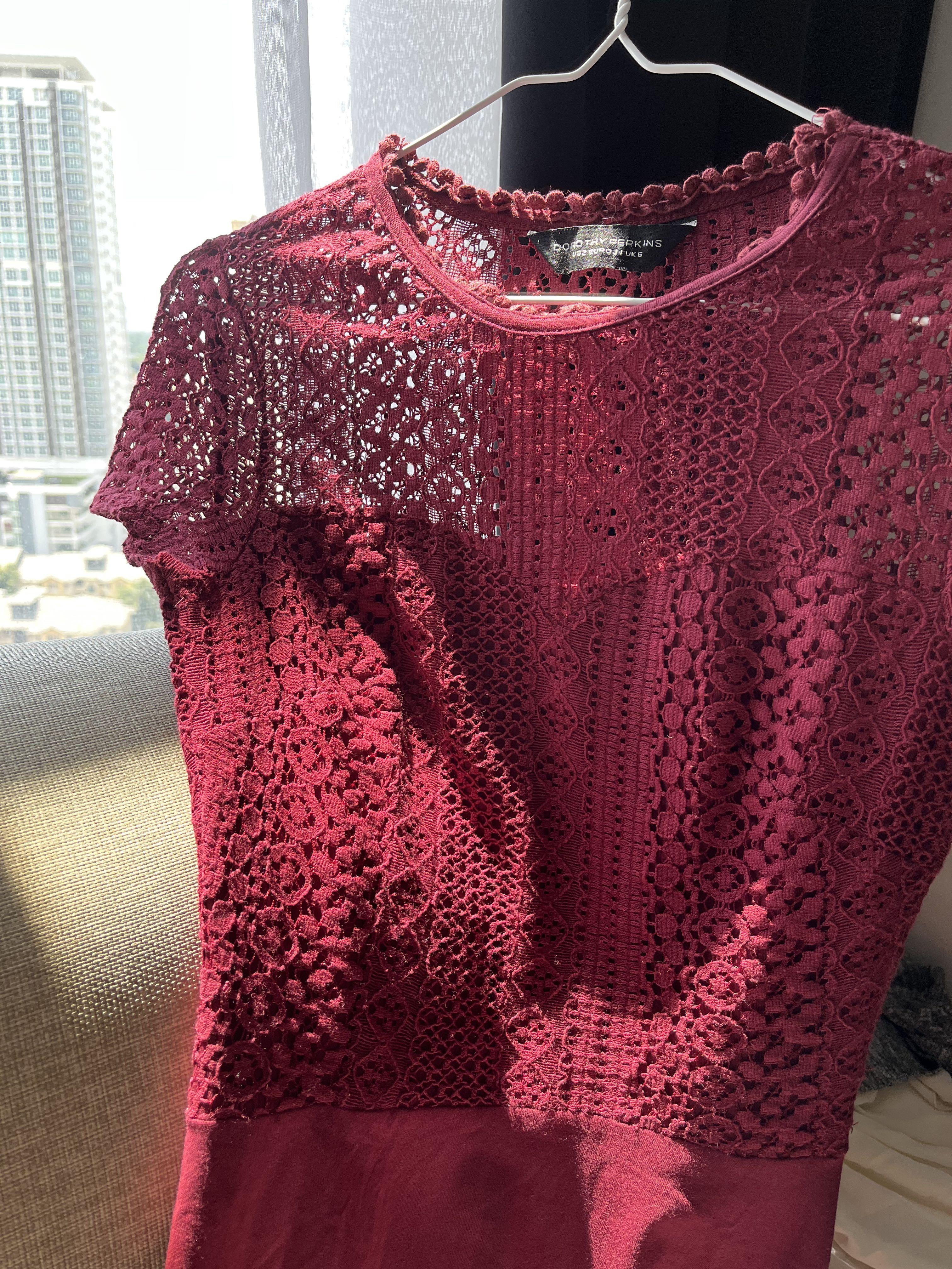 Dorothy perkins red best sale lace dress
