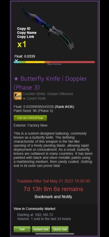 Steam Community Market :: Listings for ☆ Butterfly Knife
