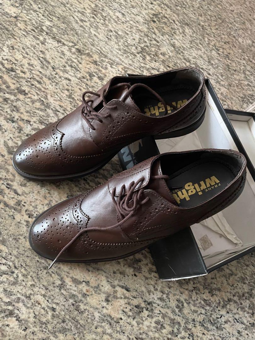 Frank Wright mens formal leather shoes brogues brown