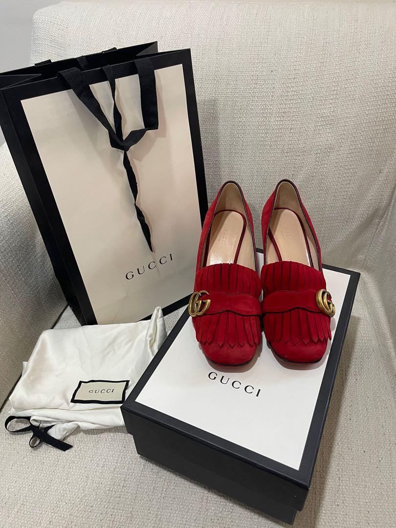 Gucci marmont suede pumps 2025