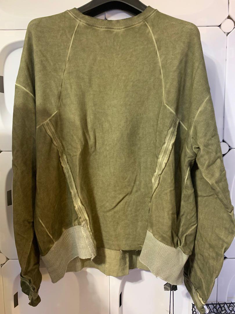 HAMCUS （分類：外套及戶外衣服）位於 Hong Kong。 由 28boo 提交（商品編號 1032272569，圖片 5）。簡介： OLIVE DYED GEO-CUT PULLOVER Size L Chest 67 Length 69。