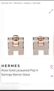 New Authentic Hermes Mini H Pop necklace in rose extreme, Luxury 