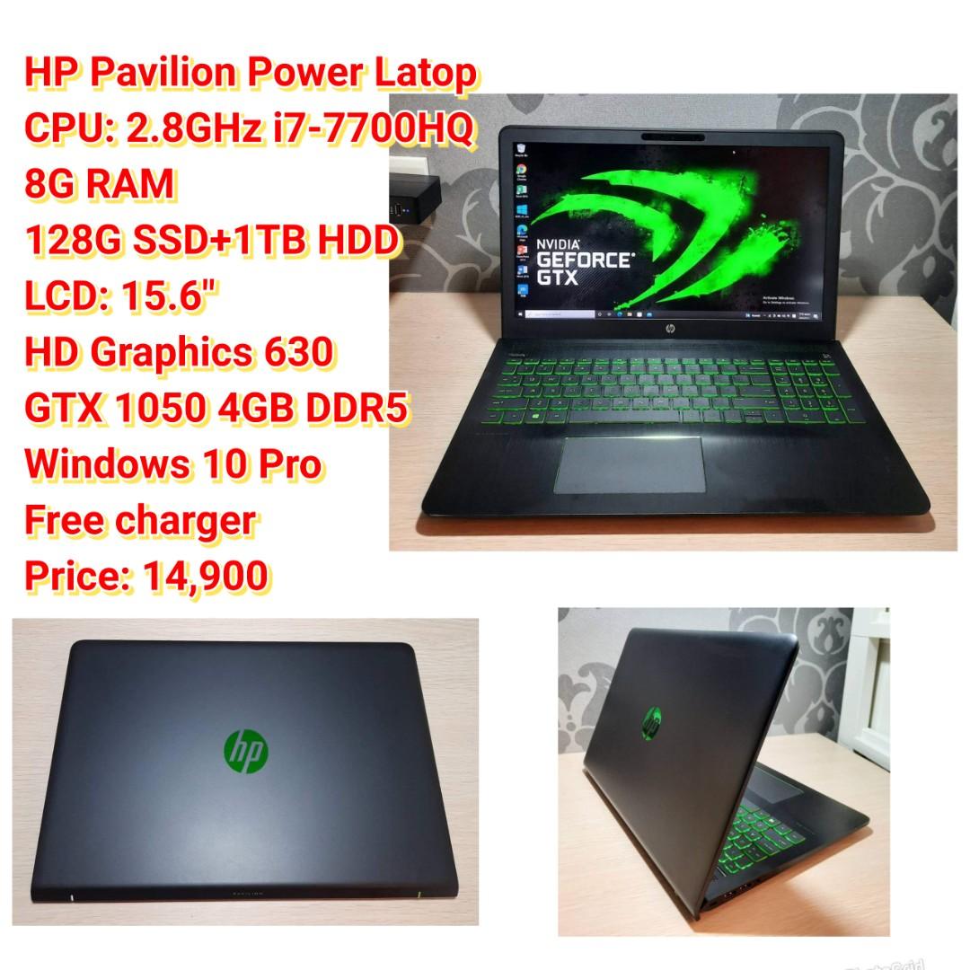 HP Pavilion Power Latop CPU: 2.8GHz i7-7700HQ, 電腦及科技產品