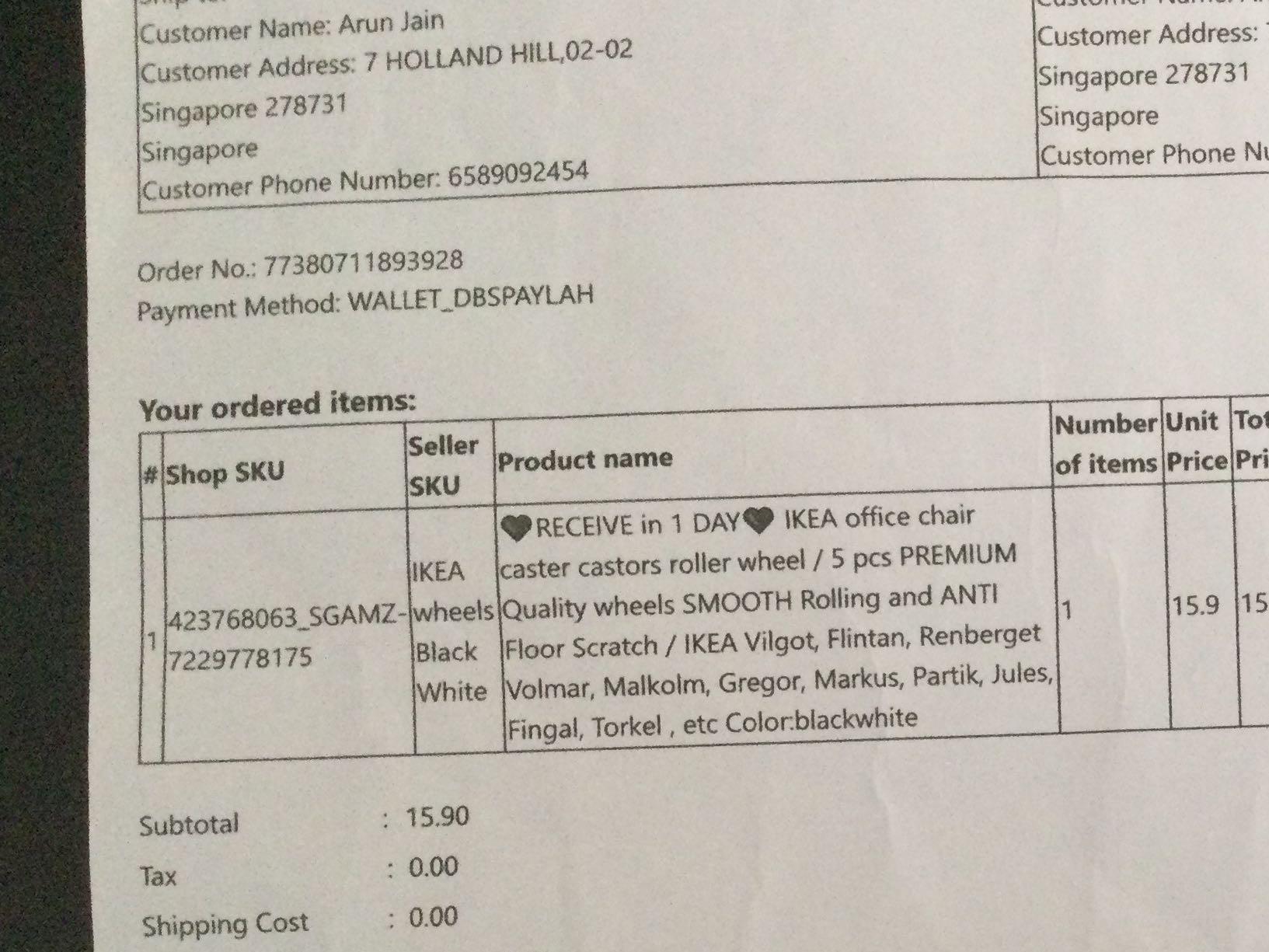 IKEA office chair caster roller wheels, Furniture & Home Living