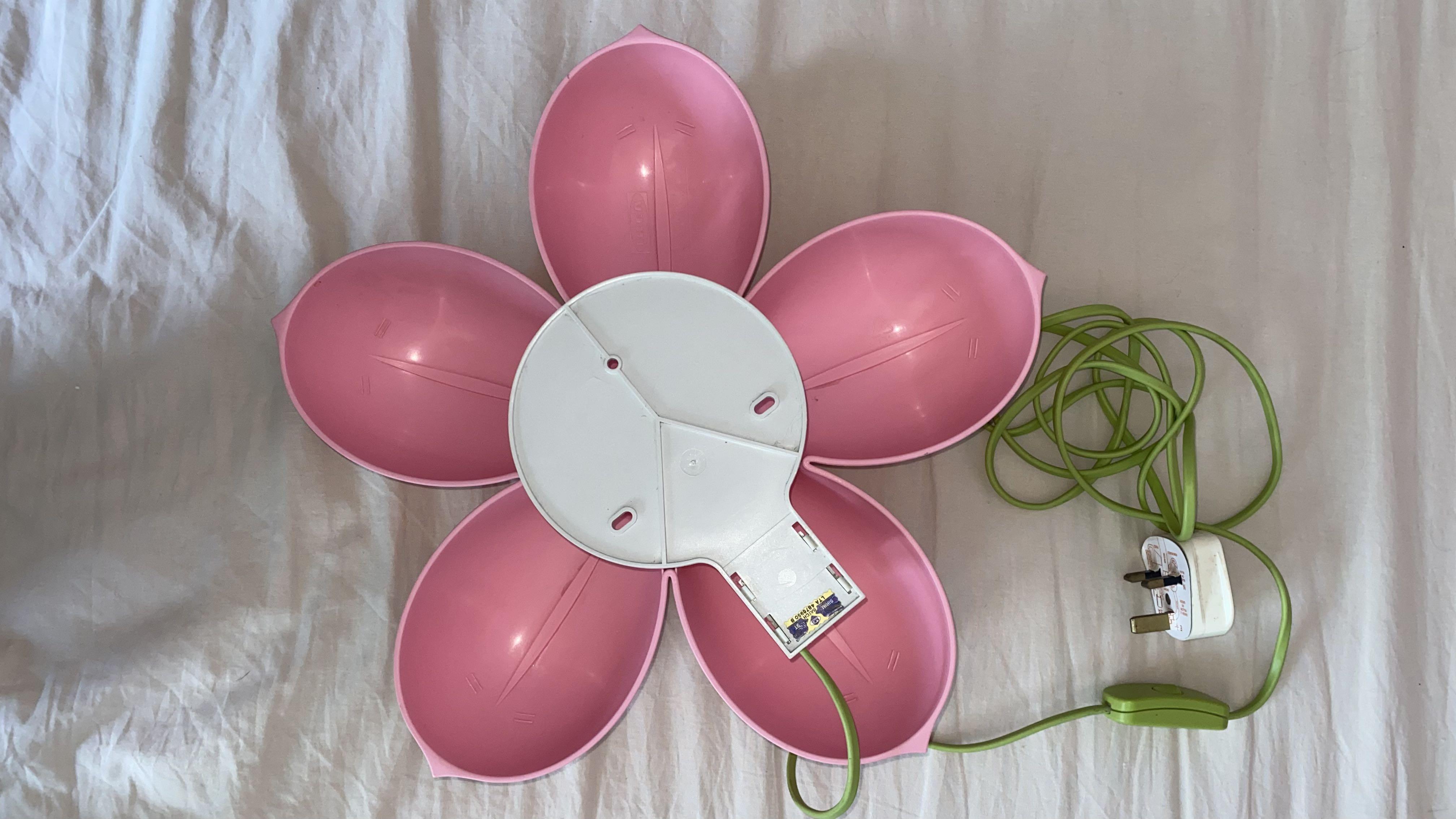 Ikea smila blomma pink flower wall lamp, Furniture & Home Living
