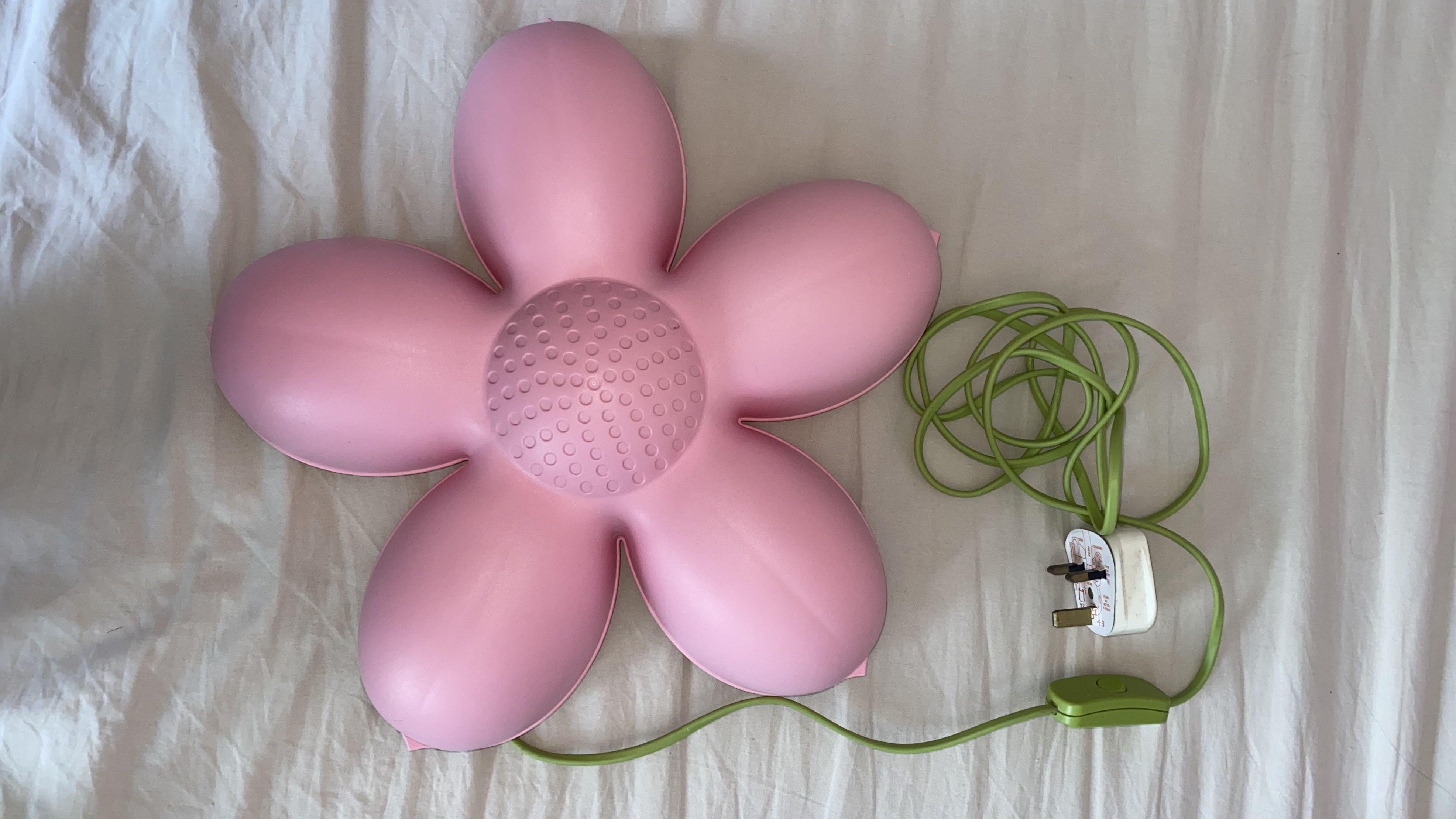 Ikea smila blomma pink flower wall lamp, Furniture & Home Living