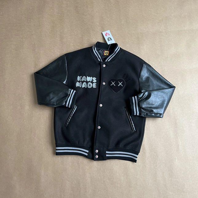 A BATHING APE A BATHING APE HUMAN MADE KAWS VARSITY JACKET Navy M