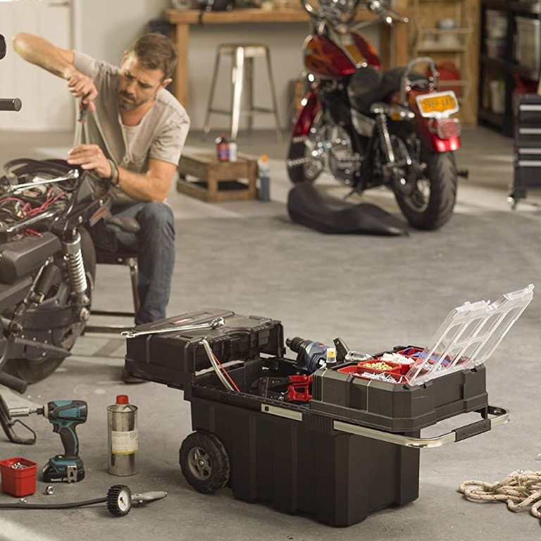 KETER Rolling Tool Box with Locking System and Removable Bins