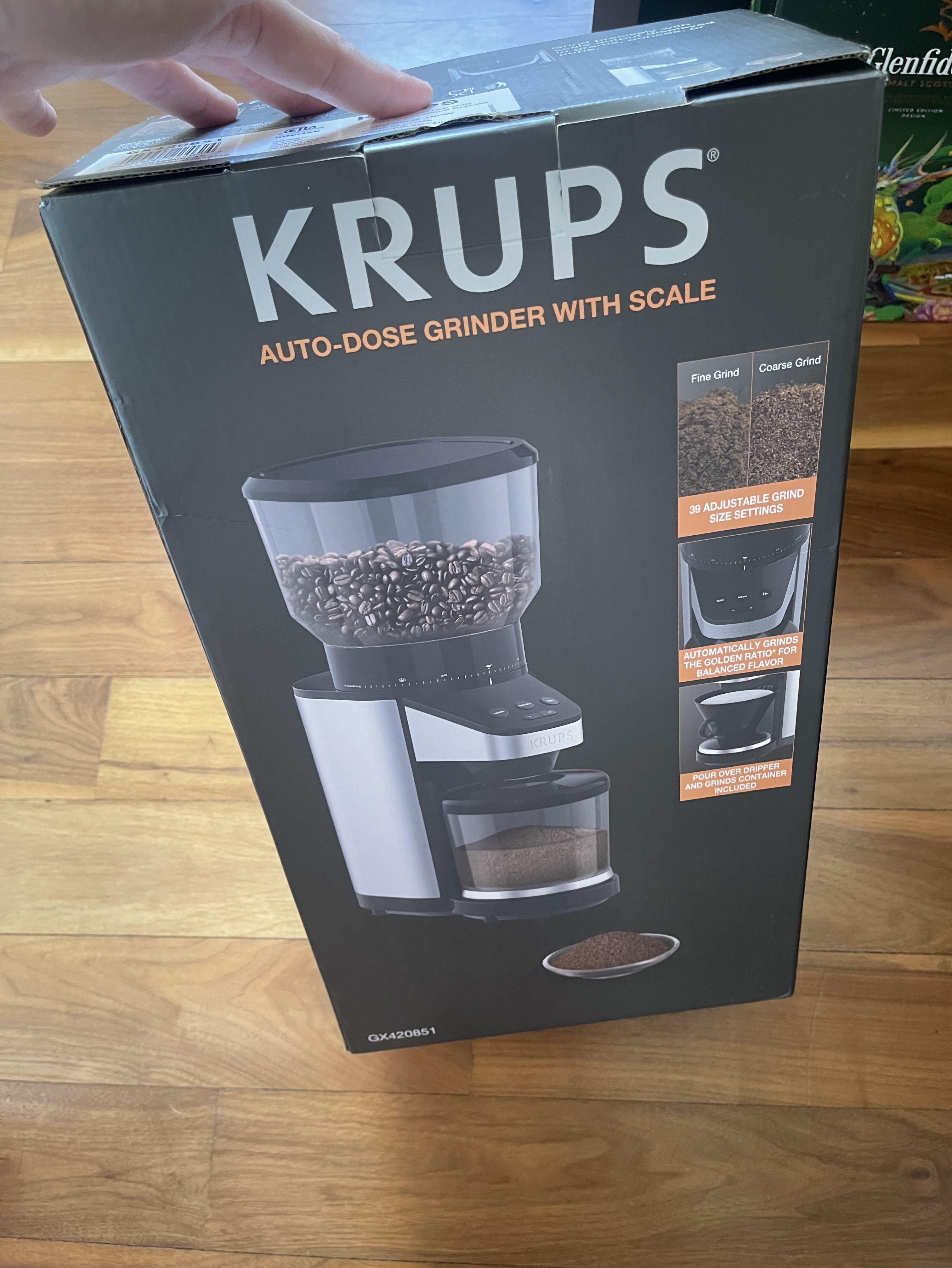 KRUPS AUTO DOSE COFFEE GRINDER WITH SCALE GX420851 GX420851