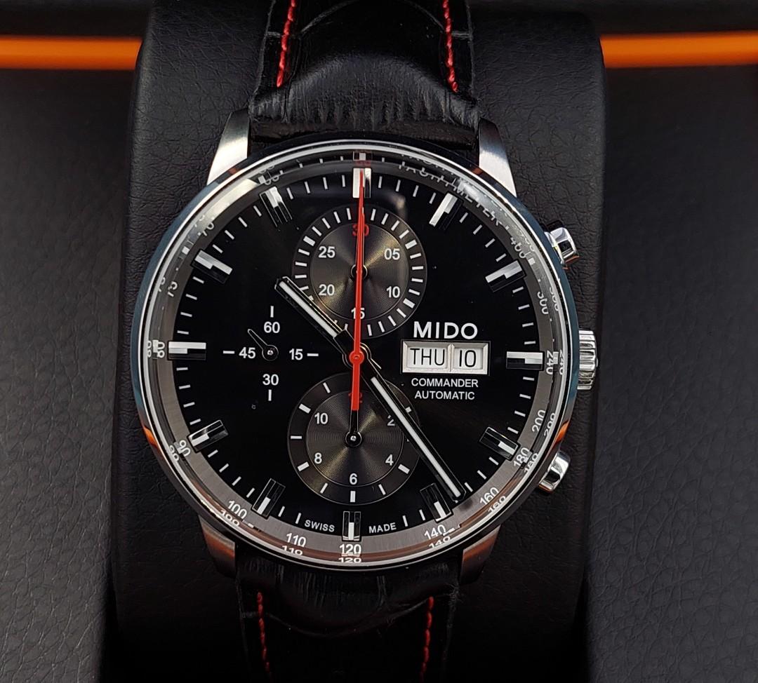 Mido commander discount leather strap