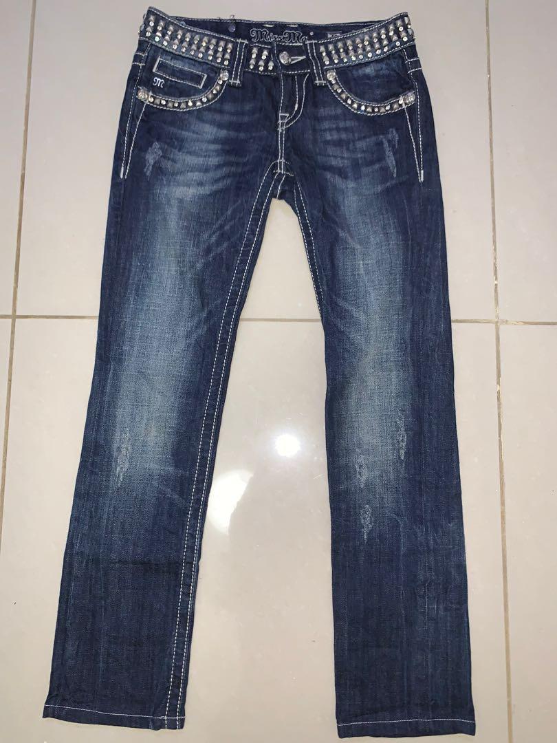 MissMe Miss Me Size 24 JP5130ST Straight Cut Studs Studded Y2K Vtg