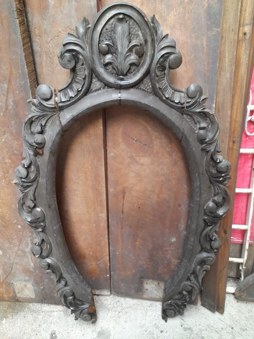 Narra mirror frame and hanging console (Category: Mirrors) located in Quezon City. Submitted by verybountiful (Listing ID 1160381872, Image 1). Description: Price for the pair. As is condition. Mirror frame needs refurbishing/repair but has great details. Console needs minor refurbishing. Dimensions: Mirror frame - 88 cm (highest) x 54 cm (at widest) x 3 cm (thickness) or 35" x 21" x 1.2" Hanging console- 72 cm (width) x 42 cm (height) x 30 cm (f