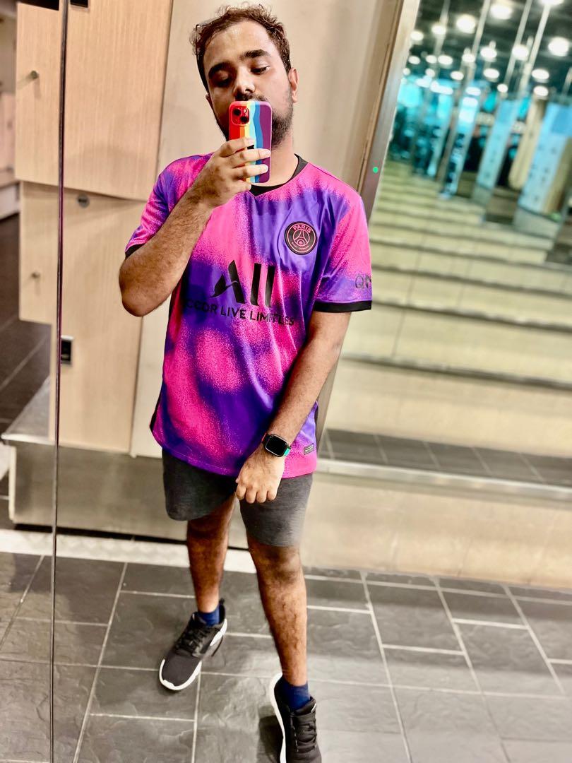 ORIGINAL PSG 20 21 Size 2XL Jersey Purple Pink T shirt Men s