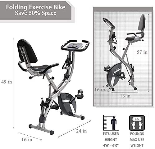 PLENY Foldable Exercise Stationary Bike Workout 5 In 1 Folding