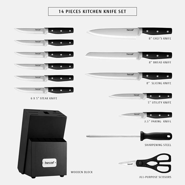 ❤️SMEG STAINLESS STEEL KNIFE BLOCK SET (CREAM), Furniture & Home Living,  Kitchenware & Tableware, Dinnerware & Cutlery on Carousell