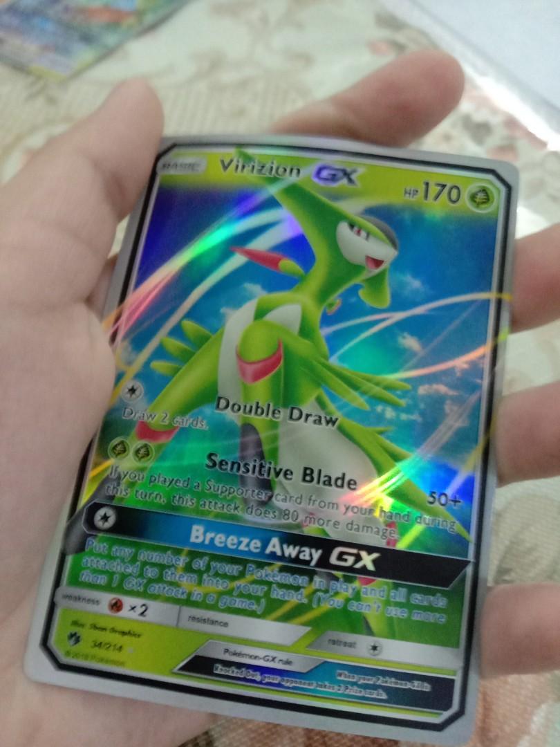 Carta Pokémon Lendário Virizion Gx Trovões Perdidos